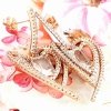 3807 Złote kolczyki cyrkonie pozłacane 18k Xuping wiszące